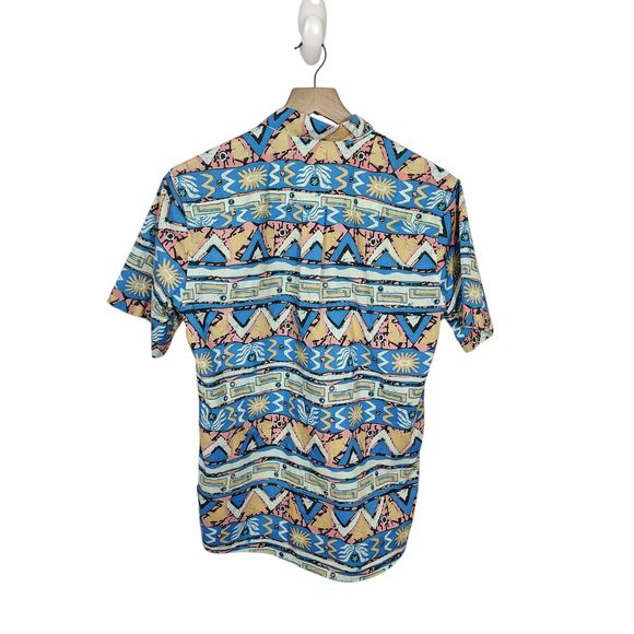 Patagonia Go To Shirt High Hopes Men’s SMALL Blue Geometric Print Short Sleeve - Picture 2 of 6
